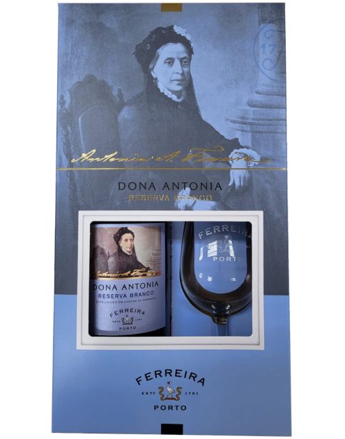 Ferreira Dona Antonia Reserve Branco in giftbox met glas