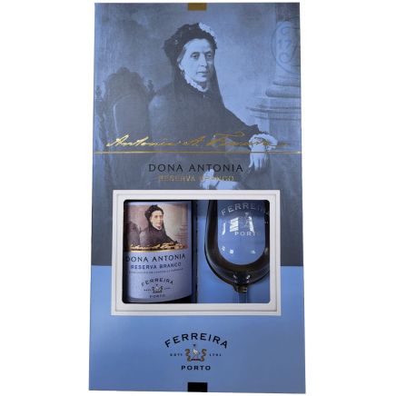 Ferreira Dona Antonia Reserve Branco in giftbox met glas
